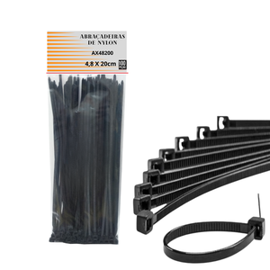Abraçadeira Nylon 100 Unidades de 4,8 X 200mm (20cm) Enforca Gato Braçadeira Cintas Plásticas