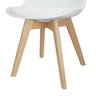 Kit 4 Cadeiras Charles Eames Leda Design Wood Estofada Base Madeira - Branca - 5