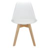 Kit 4 Cadeiras Charles Eames Leda Design Wood Estofada Base Madeira - Branca - 4