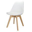 Ver imagem 3 de Kit 4 Cadeiras Polipropileno Leda Branca Base Wood La Mobilia para Sala de Jantar