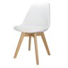 Kit 4 Cadeiras Charles Eames Leda Design Wood Estofada Base Madeira - Branca - 2