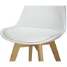Kit 4 Cadeiras Charles Eames Leda Design Wood Estofada Base Madeira - Branca - 6