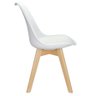 Kit 4 Cadeiras Charles Eames Leda Design Wood Estofada Base Madeira - Branca - 3