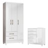 Guarda Roupa Infantil Lima e Cômoda Vênus com Pés Branco Flex – Moval - 1