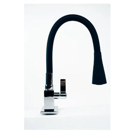 Torneira de Mesa para Cozinha Quadrada Bica Móvel 1167 Cromado/black - Samer