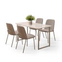 Ver imagem 2 de Conjunto para Sala de Jantar com 4 Cadeiras Dora Bege/Champagne/Escuro/Marrom/Off White