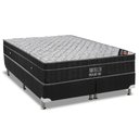 Ver imagem 1 de Cama Box King: Colchão Molas Bonnel Ortobom Nanolastic Airtech Progressive + Base Crc Suede Black(