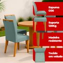 Ver imagem 4 de Kit 4 Cadeira de Jantar Emily Estofada Veludo Cinza Pé de Madeira Castanho - Arkell