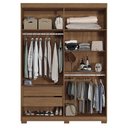 Ver imagem 6 de Guarda Roupa Casal com Cabeceira Buriti Ripado 4 Portas 2 Gavetas 155cm Jatobá Santos Andirá