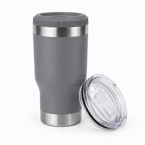 Copo Térmico MS973 420ml Inox 5 em 1 Porta Bebida, Long Neck, Garrafa e Latas com Tampa Ajustável:Ci