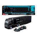 Ver imagem 3 de Miniatura F1 Mercedes W15 C/ Caminhão Actros 1:43 Bburago