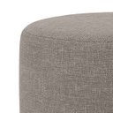 Ver imagem 4 de 2 Puf Puff Redondo com Pés em Madeira 35x35cm Tecido em Linho Cor Cinza