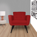 Ver imagem 1 de Kit 2 Poltronas Decorativa Sala e Recepção Geovana Suede Vermelho - LM DECOR