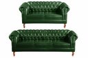 Ver imagem 1 de Kit Sofá Dom Pedro 2 e 3 Lugares Decoração Sala Recepção - Couríssimo Verde
