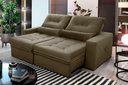 Ver imagem 1 de Sofá Retrátil Reclinável Sevilha 230cm Suede Velut com Molas Ensacadas - King House