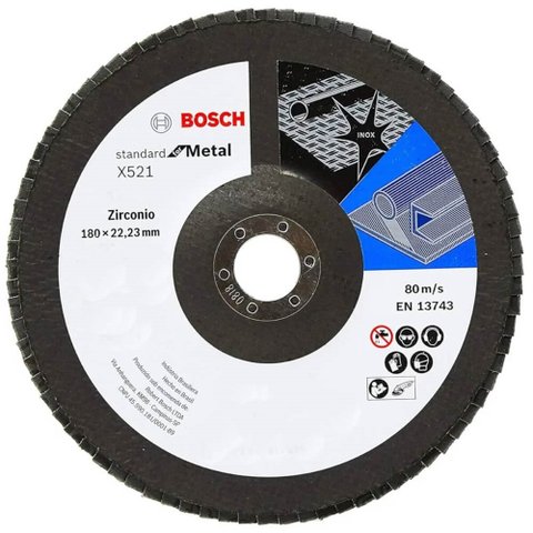 Disco Flap X521 para Metal Grão 60 180mm - 2608619293 - Bosch