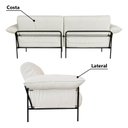 Ver imagem 5 de Sofá Living Modular Industrial 2 Lugares Basileia 240cm Yescasa Veludo Tx Bege Off White
