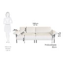 Ver imagem 4 de Sofá Living Modular Industrial 2 Lugares Basileia 240cm Yescasa Veludo Tx Bege Off White
