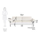 Ver imagem 4 de Sofá Living Modular Industrial 2 Lugares Basileia 240cm Yescasa Veludo Tx Bege Off White