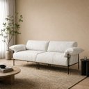 Ver imagem 1 de Sofá Living Modular Industrial 2 Lugares Basileia 240cm Yescasa Veludo Tx Bege Off White