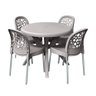 Conjunto Forte Plástico Deluxe Mesa Redonda 90cm com 4 Cadeiras - Nude - 1