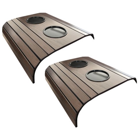 Kit 02 Esteiras para Sofá Braço Porta Copo Plástico S01 Flexível Tabaco - Inoviza