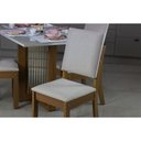 Ver mais imagens de Conjunto: Mesa de Cozinha Natalí C/ Tampo Madeirado C/ Vidro Reto 120x80cm e 4 Cadeiras Milla