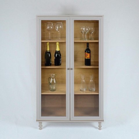 Cristaleira Estante Para Livros Ditália C/Kit Luz E-957 Cor:Cinza