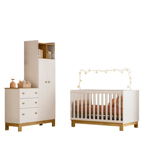 Conjunto Quarto Guarda Roupa 4970 e Berço Encanto Slim