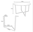 Ver imagem 4 de Mesa Industrial Base Ferro Branco em V Tampo 110cm Amêndoa 4 Cadeiras Brancas Ferro Branco