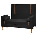 Ver imagem 1 de Kit Cabeceira e Calçadeira Baú para Cama Box Casal 140cm Bouclê Preto