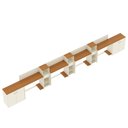 Ver imagem 7 de Conjunto de Escritório Smart 3 Livreiro 2 Buffet e 4 Mesas 90cm - Off White e Cedro