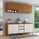 Ver imagem 1 de Cozinha Compacta Venaly 9 Portas 2 Gavetas com Tampo Cinamomo/Off White - Henn