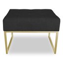 Ver imagem 5 de Kit 02 Puffs Lisa Suede Preto Base Metálica Industrial Dourado - Pallazio