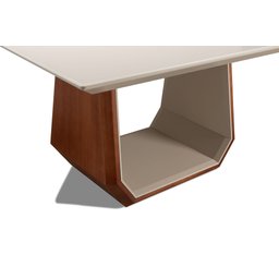 Mesa de Jantar Quadrada 8 Lugares Dubai com Vidro Off White - 3
