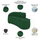 Ver imagem 3 de Sofá 3 Lugares para Sala 180cm Orgânico Wendi Suede Verde I01 - Mpozenato