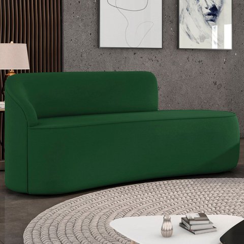 Sofá 3 Lugares para Sala 180cm Orgânico Wendi Suede Verde I01 - Mpozenato