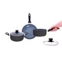 Ver imagem 2 de Jogo de Panelas 3 Pçs Antiaderentes de Cerâmica e Alumínio - Oikos