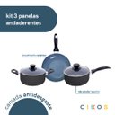 Ver imagem 3 de Jogo de Panelas 3 Pçs Antiaderentes de Cerâmica e Alumínio - Oikos