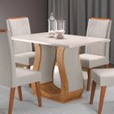 Ver imagem 2 de Mesa de Jantar 4 Lugares Retangular Tampo de MDP Nubia Bege/Mel/Blonde