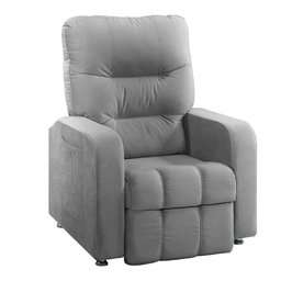 Poltrona do Papai Reclinável Maldivas Suede Cinza Plus - Speciale Home - 2