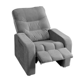 Poltrona do Papai Reclinável Maldivas Suede Cinza Plus - Speciale Home - 3