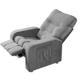 Poltrona do Papai Reclinável Maldivas Suede Cinza Plus - Speciale Home - 6