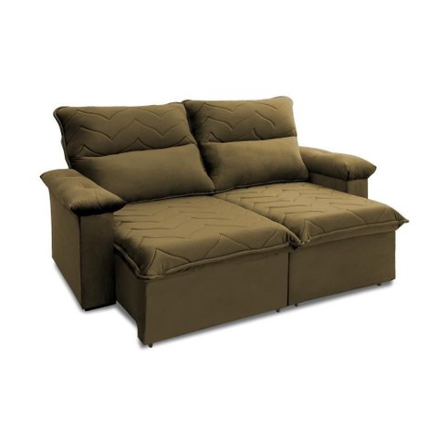 Sofá Retrátil Reclinável Paris 1,50m Suede Velut Bege Molas Ensacadas - King House
