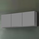 Ver imagem 5 de Armário de Cozinha Aéreo 150cm com 3 Portas Argélia Cinza - Lumil