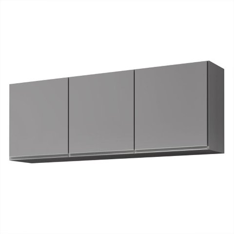 Armário de Cozinha Aéreo 150cm com 3 Portas Argélia Cinza - Lumil