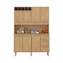 Ver imagem 1 de Armário de Cozinha Rafaela 7 Portas 3 Gavetas MDF-MDP 143cm Amêndoa Milani