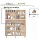 Ver imagem 2 de Armário de Cozinha Rafaela 7 Portas 3 Gavetas MDF-MDP 143cm Amêndoa Milani