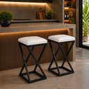 Ver imagem 2 de Kit 2 Banqueta Industrial 50 cm Moderno Cozinha Bancada Couro Sintético