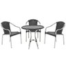 Cadeira Externa 3 Unidades E Mesa, Aluminio Preta - 1